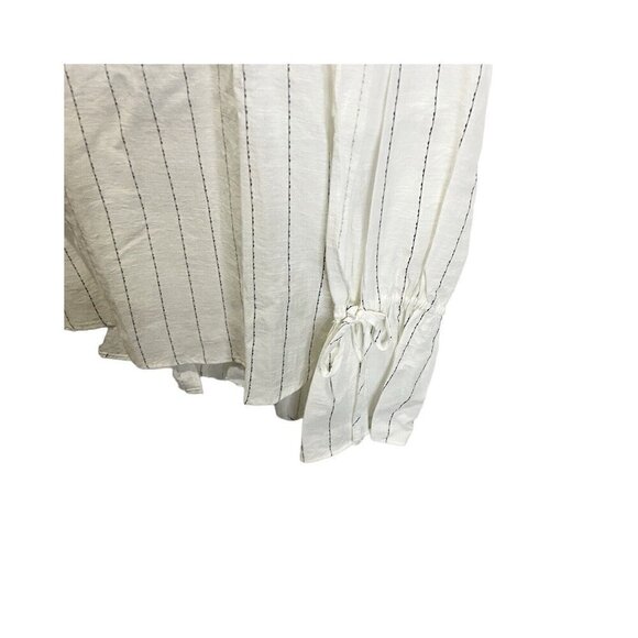 Fate by LED White Black Striped Cold Shoulder Boho Blouse S Long Sleeved - Picture 3 of 7